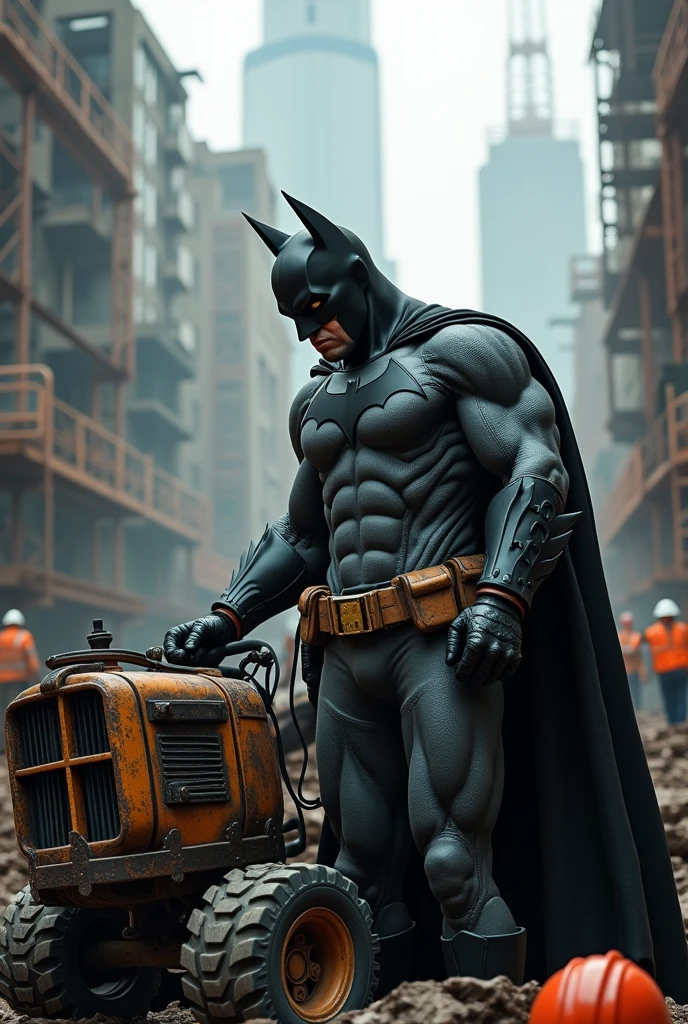 Batman working at construction site