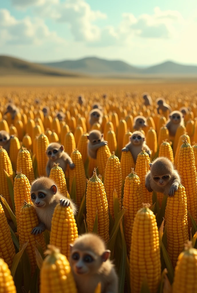 Corn with every seed a monkey.