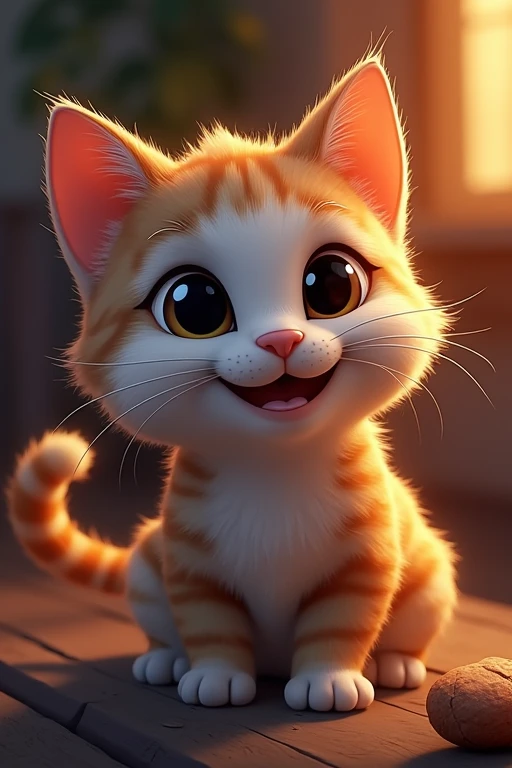 cute smiling cat with cat ears, highly detailed, repeated pattern, animated, cinematic lighting, stippling art