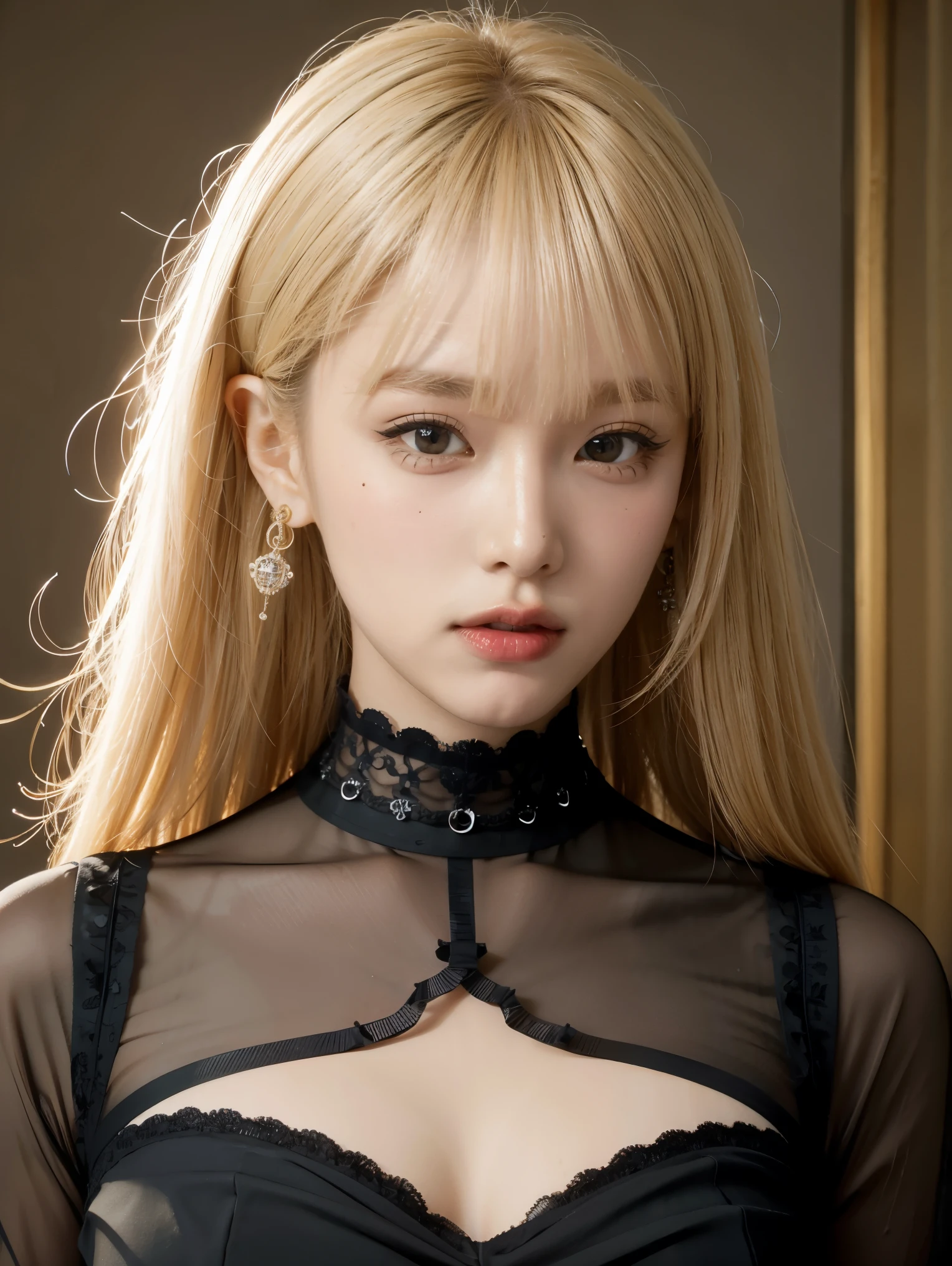 best quality, Masterpiece, big , (หน้าอกbig), Fine texture, Fine fabric, detailed face, Superb details, 8ก, complicated details, 1 girl, 30 years old, high contrast, High resolution eyes, Blonde, full body