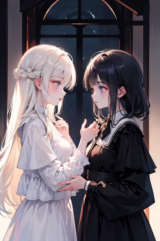 two girls. And the other darkness, One embodies light. They stand face to face