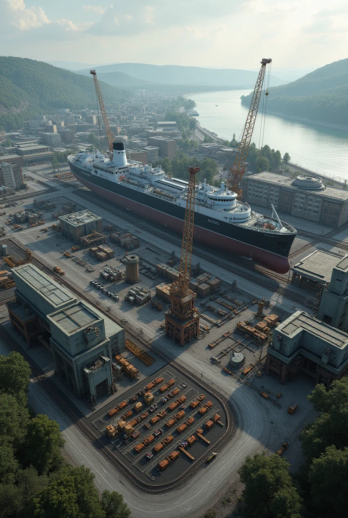 A ultra big Danube steamship electricity main depot construction sub-official company