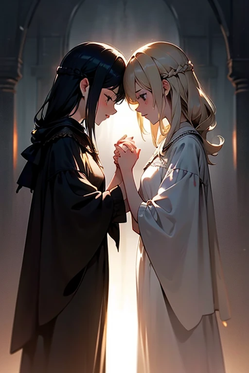 two girls. And the other darkness, One embodies light. They stand face to face