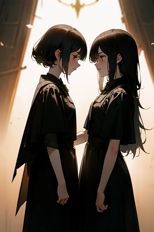 two girls. And the other darkness, One embodies light. They stand face to face