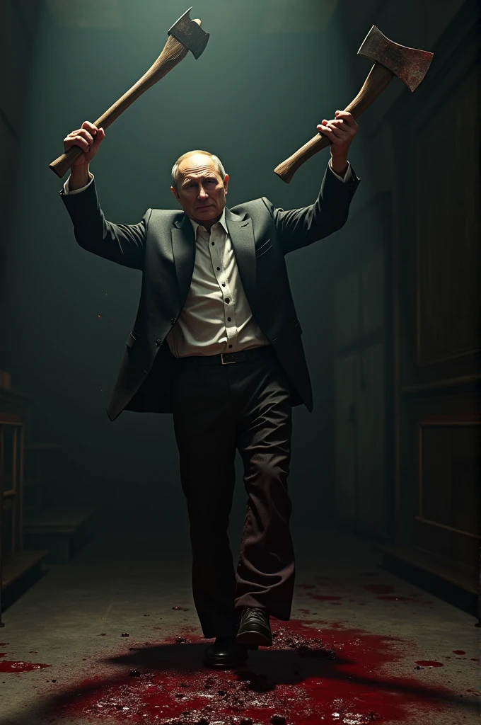 Putin cut his leg to axe