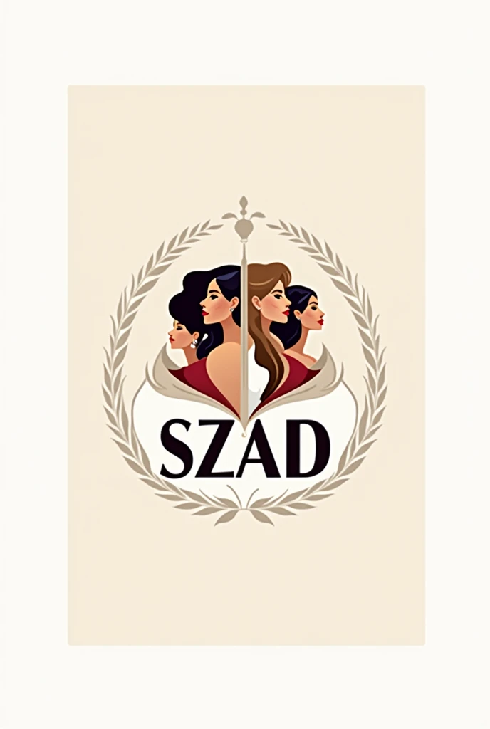 Create me a logo named "SZAD" with a 4 woman in it