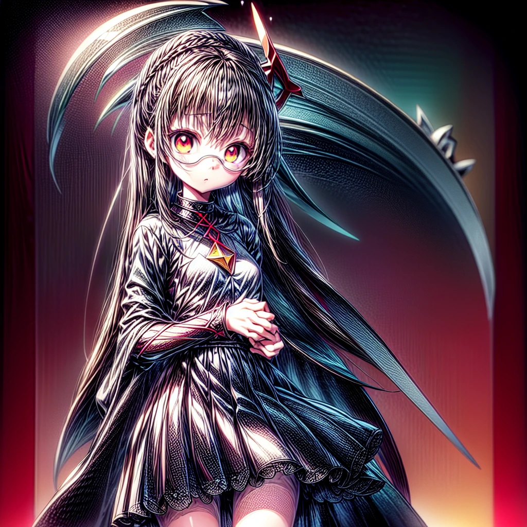 1girl,Super detailedな顔、Delicate hair、Masterpieces of art、(((Perfect Anatomy、Highest quality、Masterpiece、Official Art、Super detailed、Delicate lines、Dynamic composition、X Composition、S composition、Triangular composition、Square Composition)))、Dark fantasy heroine、Fantasy、Anime Style、Original hairstyle、Original clothing、Neon Color Palette、Absurd、Holding a giant sword with both hands、