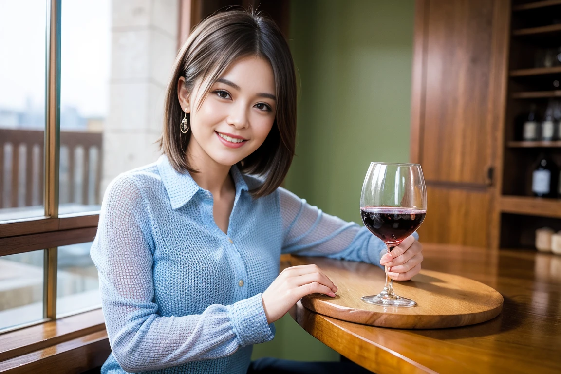 ((Highest quality、8k、masterpiece:1.3))、slimカップル、modelカップル、(Realistic, Intricate details:1.2), sashimi、Tempura、Japanese sake、Shochu 、Amazing view of the sunset sky and clouds、A bright smile、The wonderfulness of smile、Bright image、The beauty of wine, Beautiful Face, blue eyes, The light shines on your face, blush, short hair,Bright Face、 (Age 37), 39 years old, sparkling wine、Two beauties、Brown Hair、Shortcuts、Long sleeve shirt、dress、Beautiful woman 1, (slimな顔), (The body is slim), (Brown Hair), (Shortcuts), cheeks turn a little red,Attractive beauty、restaurant, In a prominent place (From the waist up) Nova Frog Style, actress, model, Upper Body, White wine, slim, smile, (smile: 1.15), Beautiful fine grain, Depth f/2,saturation, High Contrast, Strong light and shadow,Moist Body:1.5、3D texture、Delicate eyes、Brown Hair、The hair is very shiny、