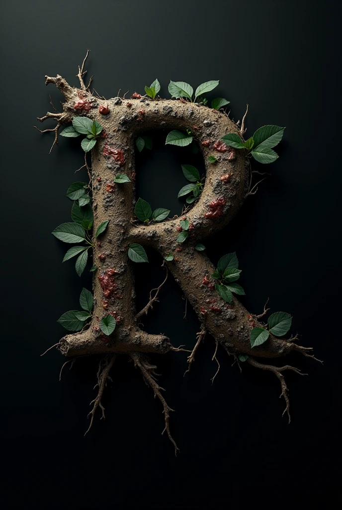 Please make logo ratio 1:1 for mcupload.com but use symbol R only and theme nature Army, blood and some heavy detailed,black background no one.