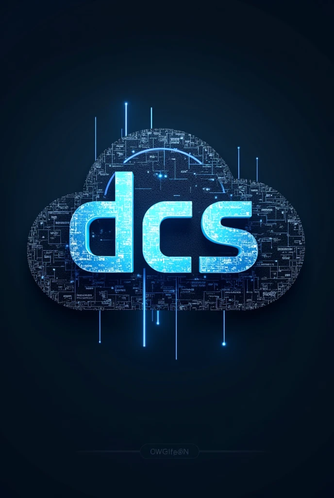 Help me make a logo，The content in the center is the three letters DCS，The English content surrounding it is Customized developed cloud system，The overall needs to have a texture and a sense of technology