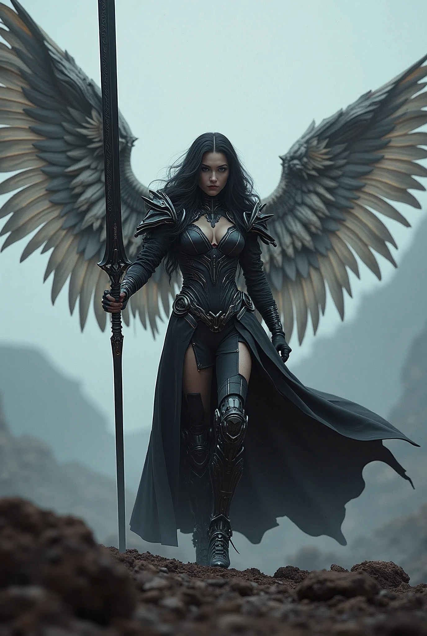 morning star archangel master lucifer,REAL - style image of a woman with a dark sword in a field, cyberpunk art inspired by Leng Mei, cgsociety contest winner, fantasy art, beautiful Mistresses angel girl, angel knight girl, as a mystical valkyrie, battle angel, angel in sexy bondage garter strap, mechanized valkyrie girl, unreal engine 4k wallpaper, wraith from apex legends, epic divine angel wings