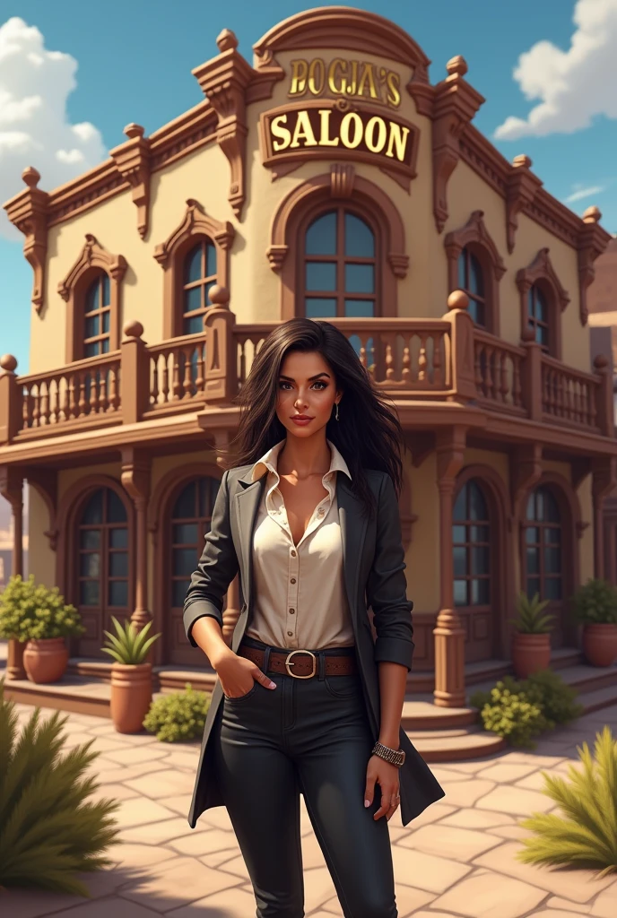 I am female saloon owner. My saloon name is pooja's saloon. I stand near my beautiful and luxurious saloon