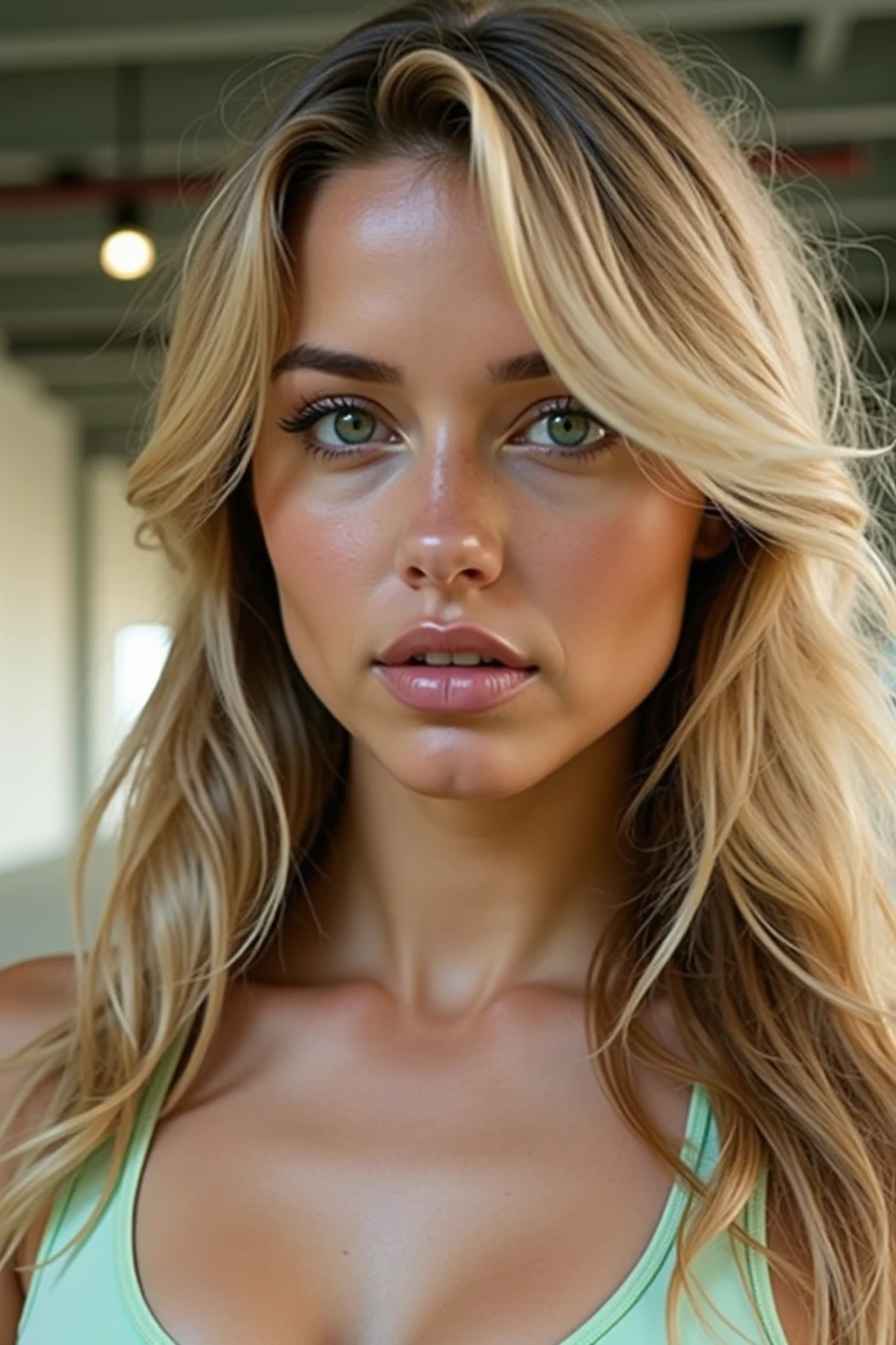 23 year old girl, blonde with green eyes, athletic body, working out for my full body Instagram profile picture