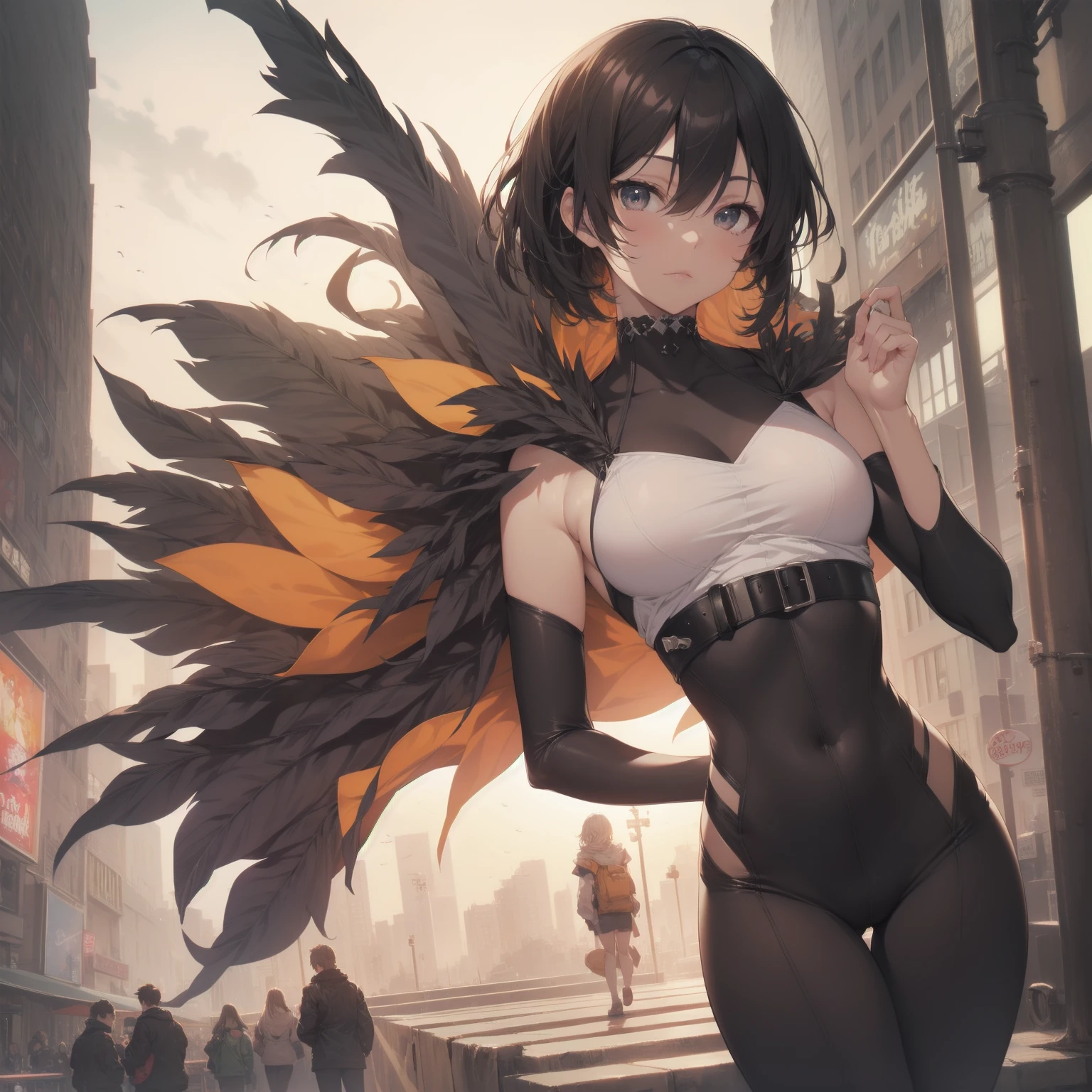 ultra-absurdres-Top quality by artist God, ultra-detailed, high resolution, anime moe artstyle, best anime 8k konachan wallpaper, pixiv contest winner, pool:2810, perfect anatomy,break, 1girl, (Please draw a girl sexual action. )break,(Solo,little female, 16-year-old:1.3),Full limbs, complete fingers, cyberpunk, (very short hair), pixie cut, medium breasts, beautiful (well-shaped) breasts, groin, butt, small black eyes, beautiful detailed eyes, well-proportioned iris and pupils, expressive eyes, highres detailed hair, expressionless, (bodysuit, plugsuit), (Detailed Lighting), (Detailed background), in the cityscape. break,super detailed skin, Best sexual lighting powered by famous artist, 8k,beauty illustration,photoshop_(medium),very aesthetic,break,((artist:izumi_tsubasu )), artist:clamp ,artist:carnelian ,artist:kantoku ,
