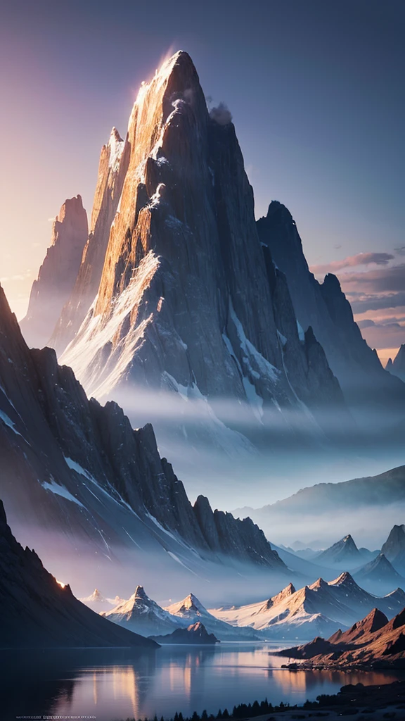 Ciel étoilé avec montagnes et lac, Jessica Rossier, Inspiré par Jessica Rossier, Jessica Rossier, art fantastique, Points forts de la magie de l&#39;art conceptuel, Oeuvre officielle, Peinture de rêve, Royaume éthéré, Œuvre d&#39;art atmosphérique, peintures mates de rêve, Des étoiles sereines et infinies inspirées par Ted Nasmith, environnements étoilés au clair de lune, couvertures d&#39;albums de musique épique.