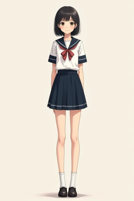 ((best quality)),((long legs)), ((10 year old tall girl)) ,standing, Japanese, school uniform
