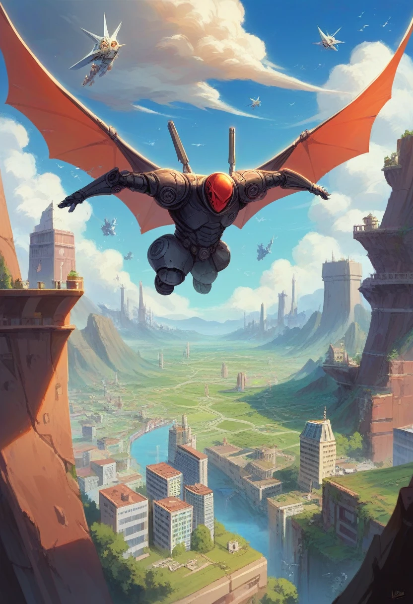 A sinister futuristic floating island, suspended in the air, cities, Fantasy, (Villain's Hideout), (kawaii), Cute, Cute, anime style, technological, Dark, funny, Magical plant growth, extreme details, Realistic light, blue sky, epic composition, (complex parts), (Complex design, ultra details: 1.2), art station, (masterpiece, Best quality), ultra HD, 32k --in 6