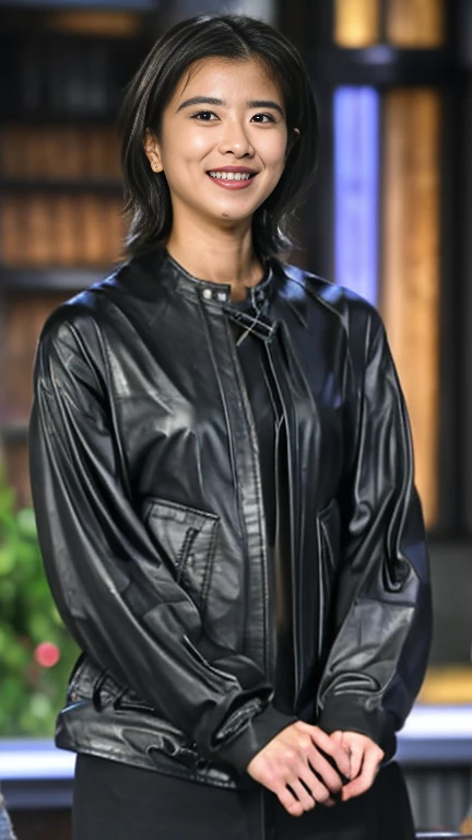 
最high quality, 8k, Vibrant, Sharp focus, high quality, High resolution, Middle-aged women, Mature Woman, 55 years old, (Whole Body Ezbian), (High heels face detail, Highly detailed eyes, Plump figure、Plump face、((big 1.6))、(((Large Breasts)))、((Black leather clothing))、Busy Street、Random Hairstyles、A kind smile、(Leather Fashion、leather jacket、Leather skirt、boots、)、