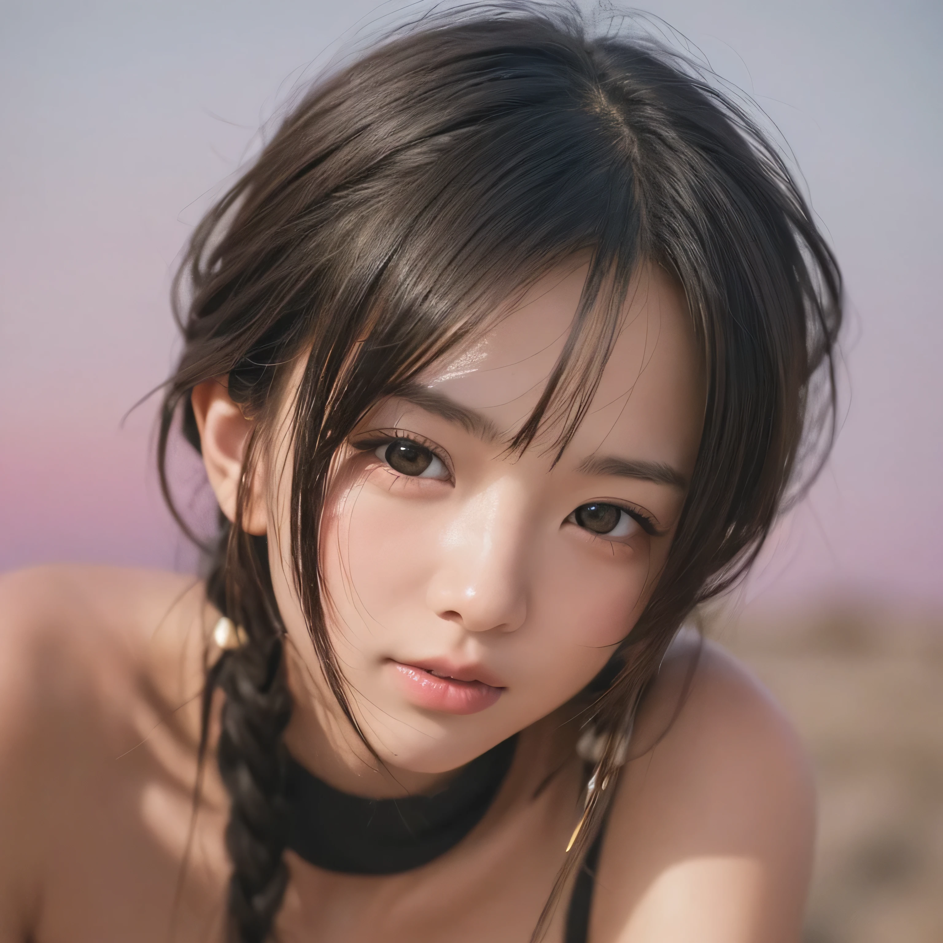 {Traveling through a desolate wasteland}、{Wasteland}、{Close ~ eyes}、{Open your mouth a little}、{Black Riders Jacket}、{A desert where cacti grow}、{Sad expression}、{Worried look}、{Scorching Sun}、{Wear engineer boots}、{Hair tied up}、{sit cross-legged}、1girl,Very beautiful Japan female idol、(RAW Photos,Highest quality)、(Genuine,Genuineistic:1.4)、Very delicate and beautiful、Very detailed、Soft Light、Beautiful detailed、Beautiful Eyes、Cinema Lighting、(Medium Hair)、(Bob)、Complete Anatomy、Slender body、Small breasts、美しいJapanese people women、Sharp focus, Perfect dynamic composition、Tilt your head、Model body type、 masterpiece、Highest quality、Ultra-high resolution、Ultra-high resolution photo、Smooth upscaled images 、HD resolution,、High Quality Boost,、Contrast Boost、Hyperrealism、Super fine、8k、elegant、 1people、Japanese people women、美しいJapanese people women、Ultra detailed face,、Captivating smile、cute、White skin、Fair skinの美しい肌、Brown eyes、Beautiful symmetrical face、Small face、Age 25、Beautiful black hair、 Beautiful small breasts、Skin between genuine people、Perfect figure、Perfect anatomical figure、whole body photos、Detailed and realistic people bodies、Detailed and realistic skin、Realistic face in every detail、Detailed and realistic eyes、Detailed and realistic lips、Detailed and realistic teeth、Detailed and realistic ears、Detailed and realistic hair、Beautiful Hands、Realistic feet down to the last detail、Realistic breasts down to the last detail、Realistic areola down to the last detail、Realistic nipples down to the last detail、Realistic female genitalia down to the smallest detail、Realistic vagina down to the last detail、Detailed and realistic clitoris、Realistic anus down to the last detail、Thick pubic hair with realistic detail、whole body、whole bodywhite skin、Fair skin、Check and fix the skeleton、Pubic hair is thick、Thick pubic hair、 Completely naked、urination、Pleasant expression、Blushing cheeks and an ecstatic expression, Leaking urine、A sex toy is inserted into the anus、Bun Hair、Put your arms behind your back、Open your mouth、