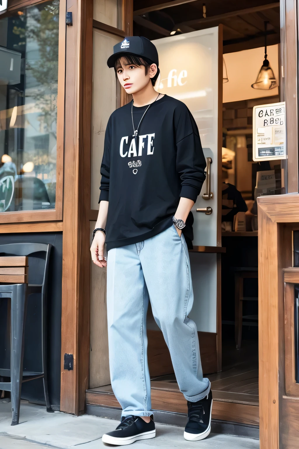 Cafe、icon、male、Chic casual clothes