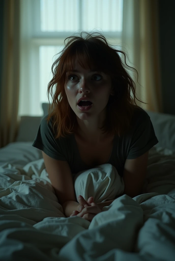 A person jolts awake
