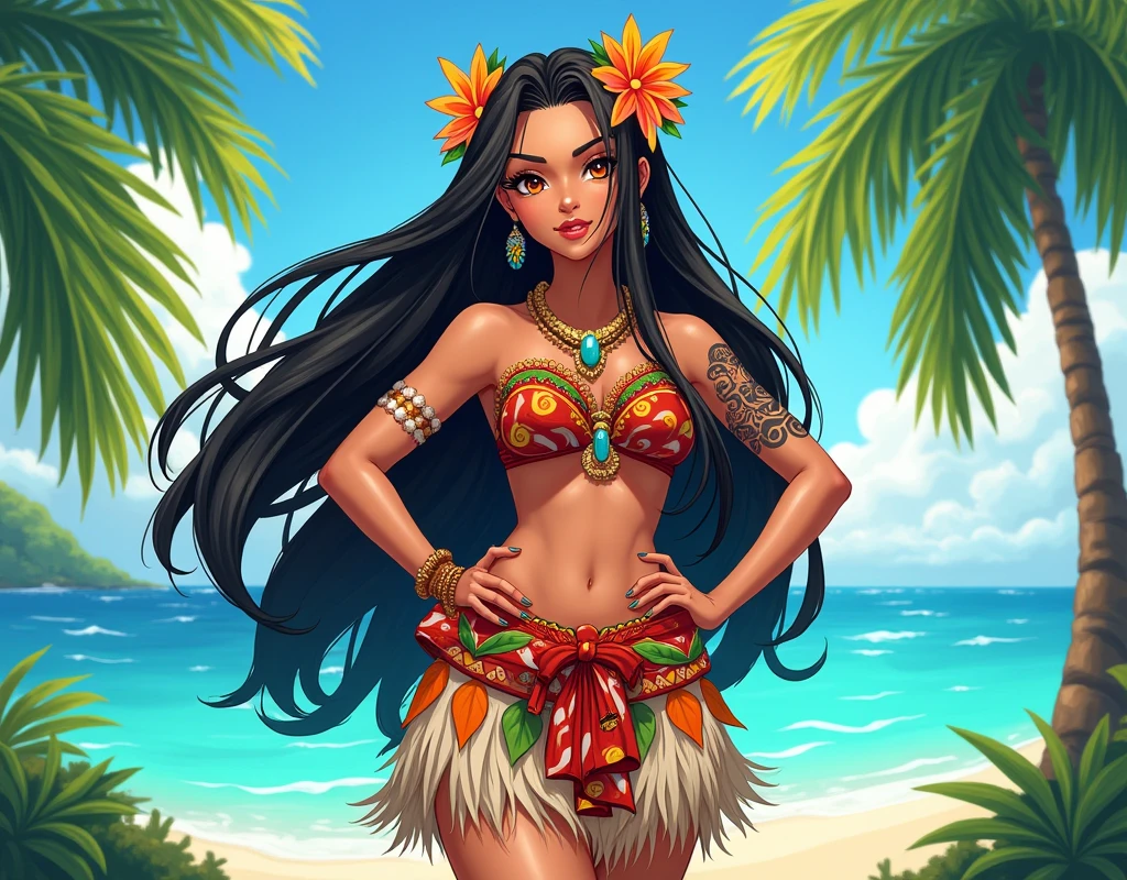 Polynesian anime girl