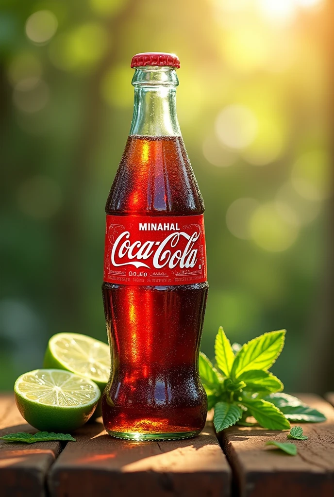 On coke bottle replace coca cola with minahal
