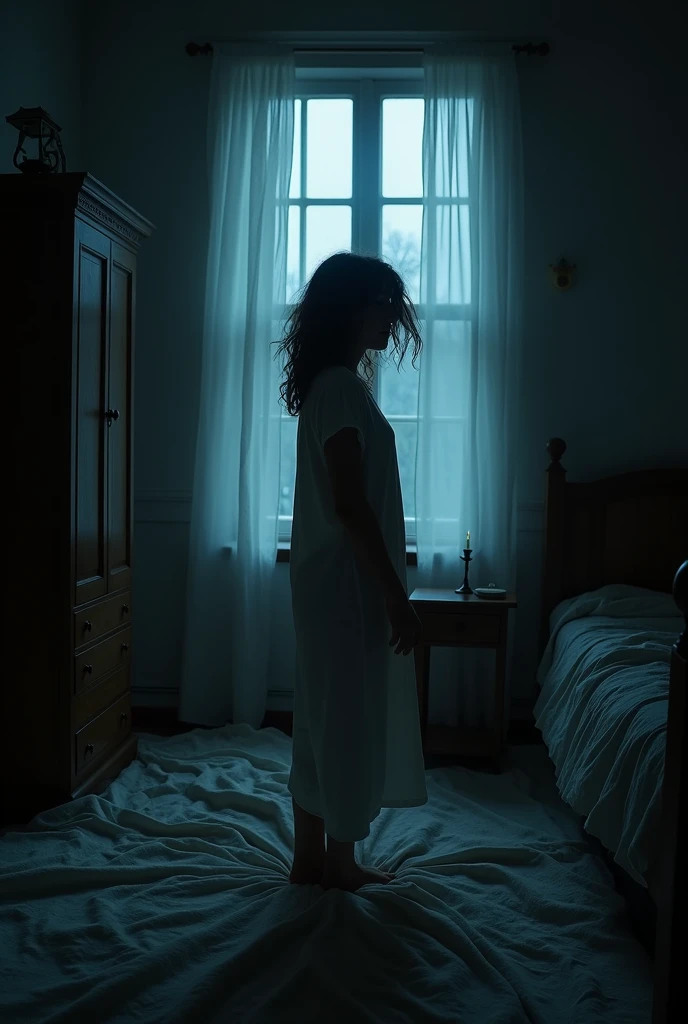 The person woke up startled in the middle of the night.


