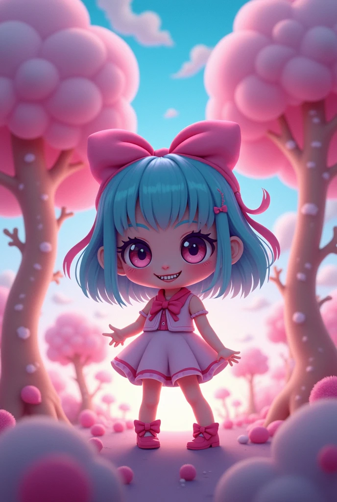 I want a picture of a cute anime with a evil smile