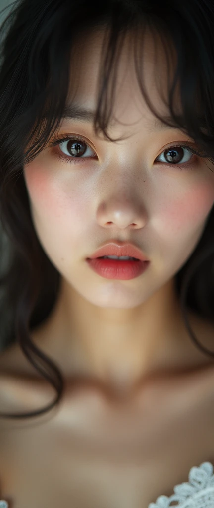 ((32K:1.9, Highest quality, masterpiece, Ultra-high resolution)), 1 Japan Girl,  19, Perfect dynamic composition, Tilt your head, look into the viewer:1.6, Highly detailed eye and facial textures:1.3, Fair skin, blush, (Erotic eyes:1.5), (A face of ecstasy:1.5, Sexy Face:1.5), (A taste that exudes beautiful eroticism:1.55), The expression of someone who feels deeply loved:1.6, (Expression drowning in intense pleasure:1.8), (Sharp focus, Cinema Lighting), Show face only, ((((Too erotic))))