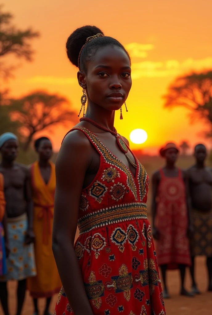 Les parents d'Amina, bien que fiers de sa beauté et de son intelligence, commençaient à s'inquiéter de son avenir. Ils pensaient qu'il était temps qu'elle se marie. Ils lui présentèrent plusieurs prétendants, mais Amina refusait toujours, affirmant que son rêve était de voyager. Les villageois murmuraient, perplexes face à son insistance. Genre moi l'image de ce conte sur 16:9 de l'histoire africains.