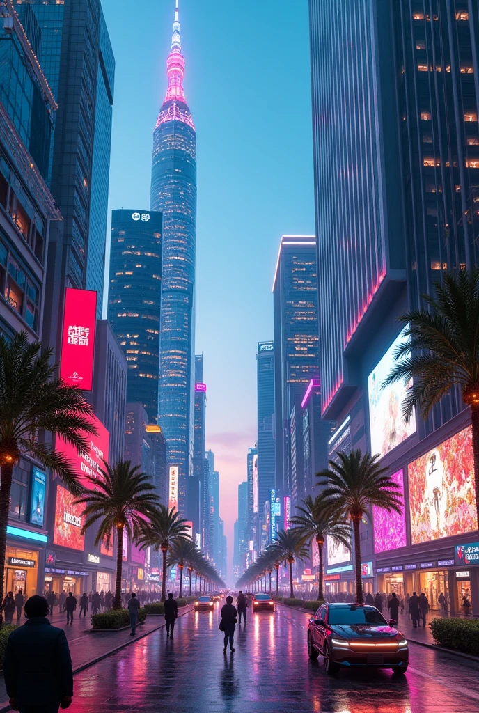 Creat a future stic city full of light and big billding 
and photo size 16:9