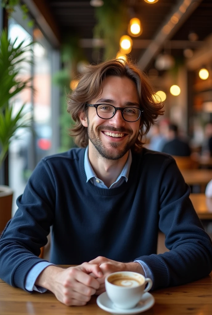 A men with medium hair has a completely normal personality.