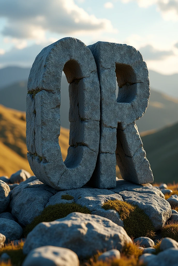 OR logo  create with stone 