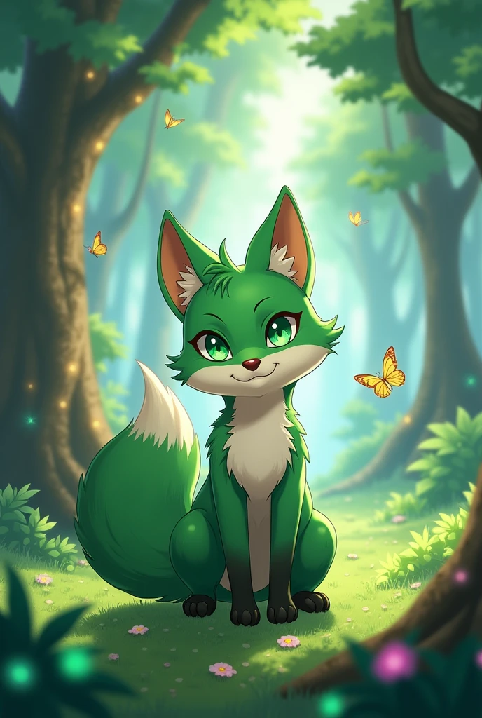 genshin impact tighnari the fluffiest fox green fur beautiful green pupils