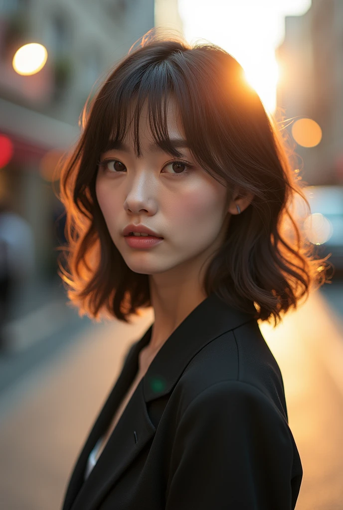 Ultra-high resolution, Superior Quality, Highest quality, Very detailed, Realistic, 8k, RAW Photos, Highest quality, masterpiece, Attractive Japanese woman, wonderful, Brown Hair, Shoulder-length layers, Asymmetrical bangs, Japanese Idols, Sophisticated, stylish, panties