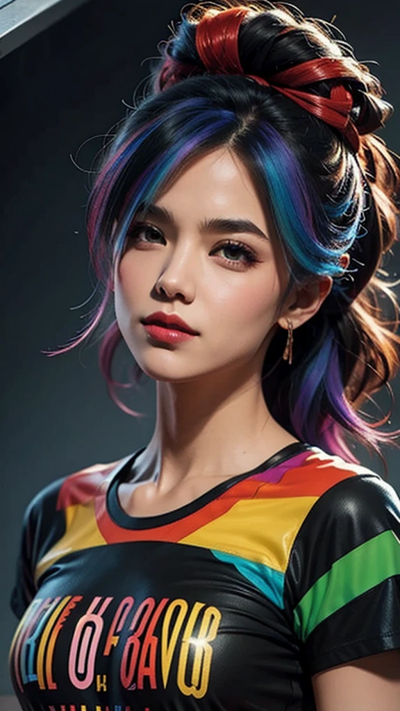 Embrace your love for comics with this amazing t-shirt, featuring a colorful hair design that incorporates all the colors of the rainbow. The illustrations and paintings on the front of the shirt are rendered in a range of styles and variations, making it a truly one-of-a-kind piece.