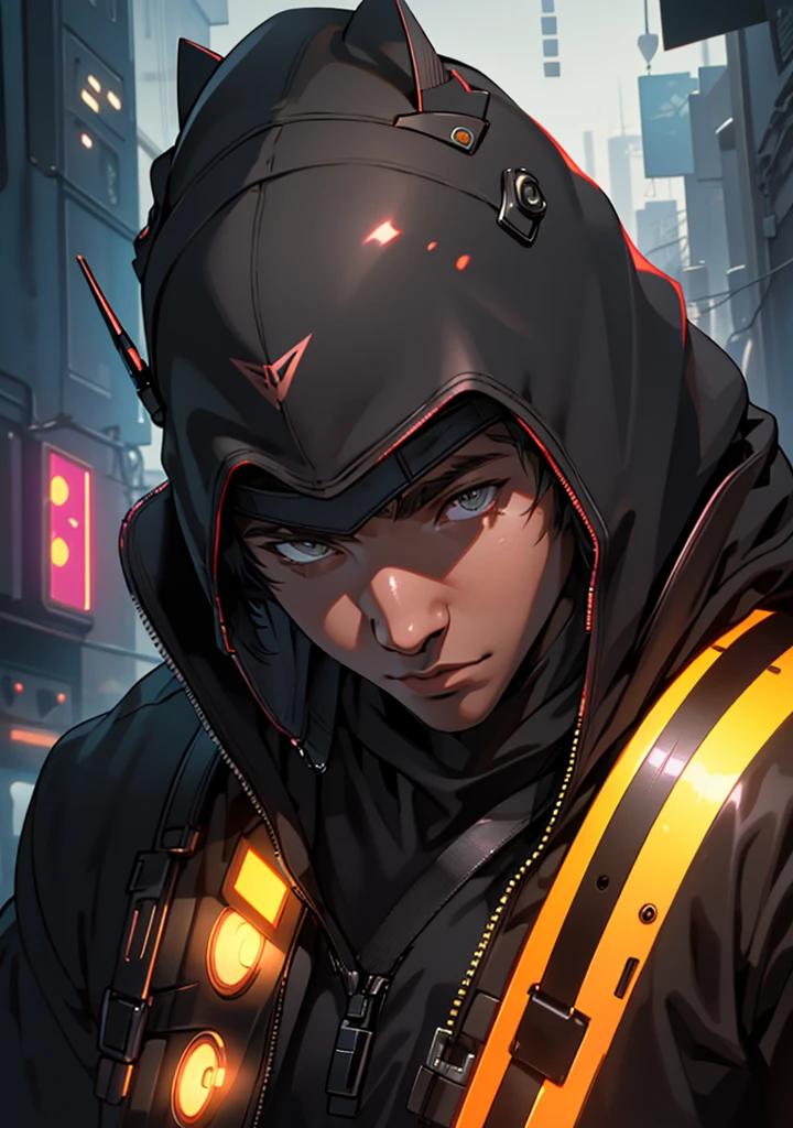 ultra detail, high resolution, ultra detailed, best quality, amazing, top quality, extremely detailed CG unity 8k wallpaper, cinematic lighting, cat fanboy, cyberpunk, dark boy
