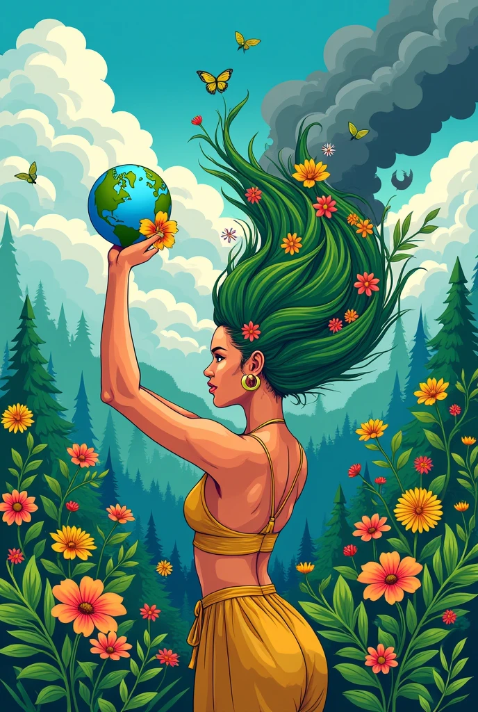 Earth counter polution for poster