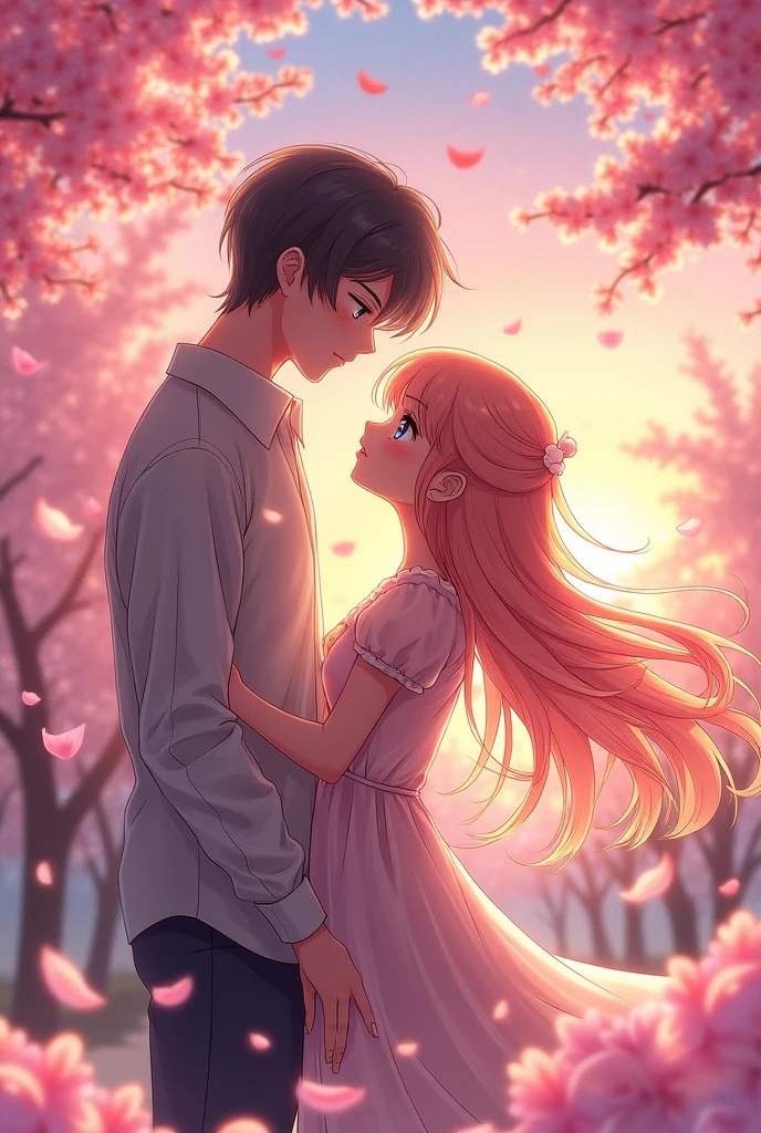 Naked anime girl with beautiful naked anime boy