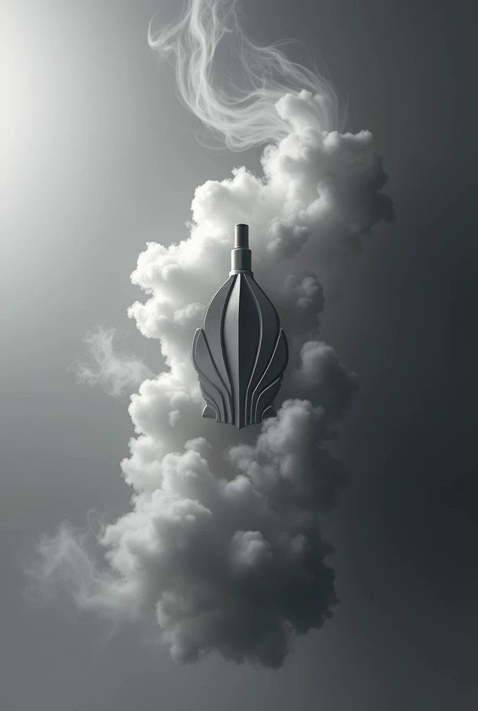 Logo for Lair Vape shop with grey and white tone, luxury, modern, trendy and having a lair and vape