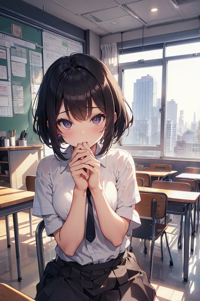 , A lot of semen, TBDICK, classroom, classroom desk, classroom chairs, school desk, school chair, During class, ((Penis on the table:1.2, tabletop penis:1.2, tabletop phallus:1.2)), desk and chair set, A set of school desk and school chair, toddler, body shape, ,, flat breast, body shape,pixie cut,, A lot of semen