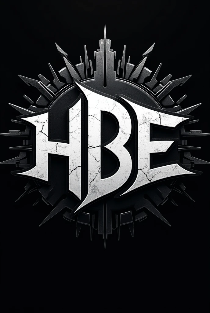 logo for eSports with a theme of HBE meaning Halal Boys eSports, black and white color and realistic artwork