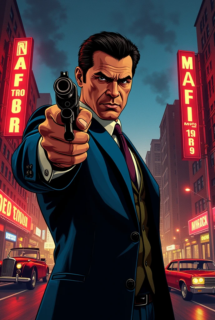 Mafia 2 Game 90s Comic Poster