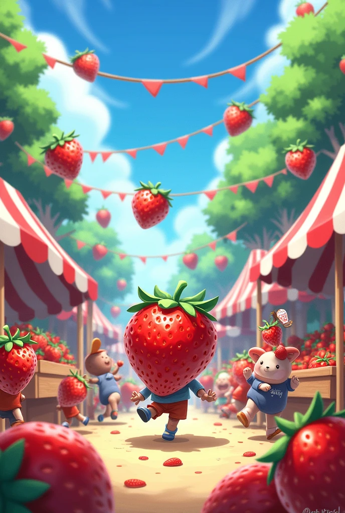 **Chapter 8: Strawberry Festival**
When Strawberry, the Big Strawberry and the Chocolate Strawberry returned to Strawberry City, were received with a big party. All the Little Strawberries celebrated with dances and juices, and the Chocolate Strawberry was accepted as part of the community.