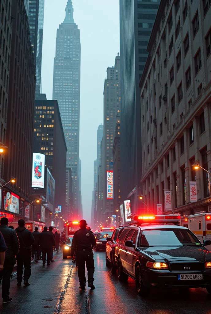 Create an image of the traffic that is caused by a man who died from falling off a building 
