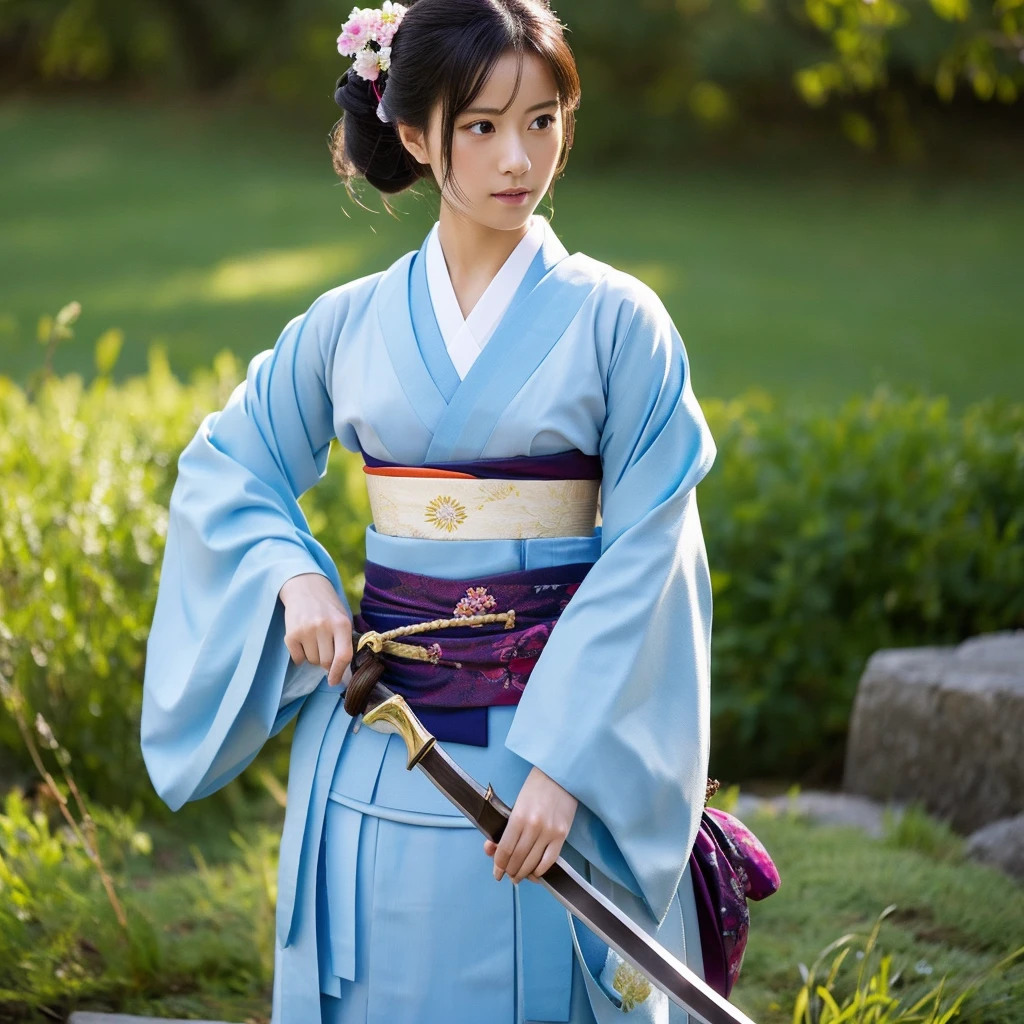 Beautiful Swordswoman、Japanese、kimono