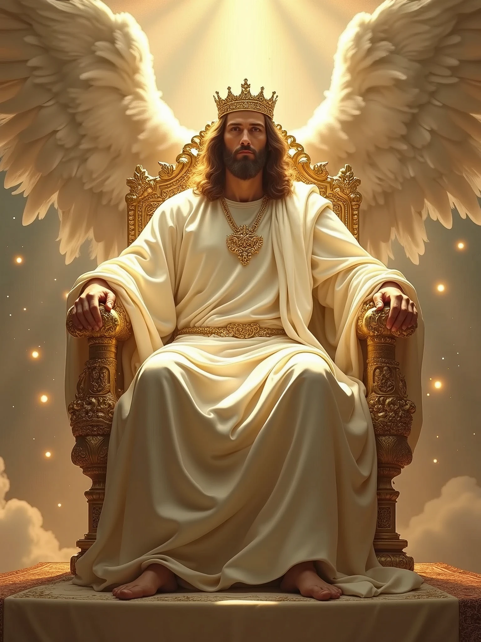 Jesus Crist On His Throne In The Kingdom Of Heaven according by bible