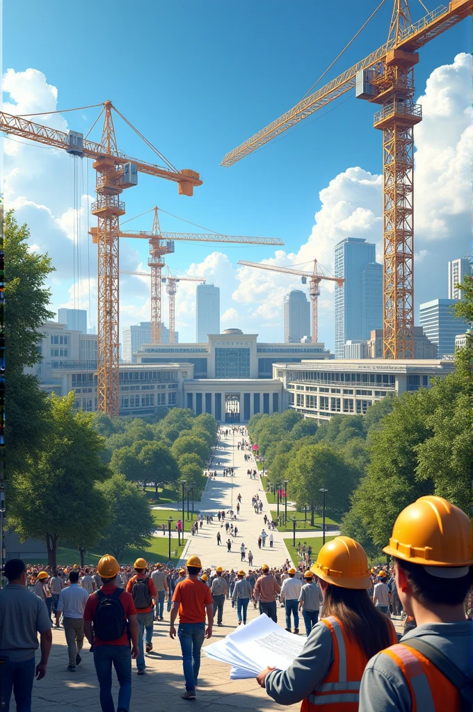 Image of a university under construction 