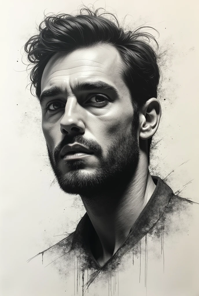 beginner draw a Overworking Details of man portrait where shading and drawing values are not followed